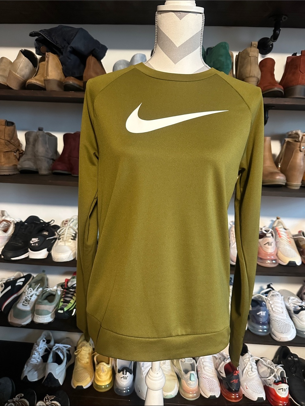 Nike Running Olive Green Crewneck Sweatshirt
